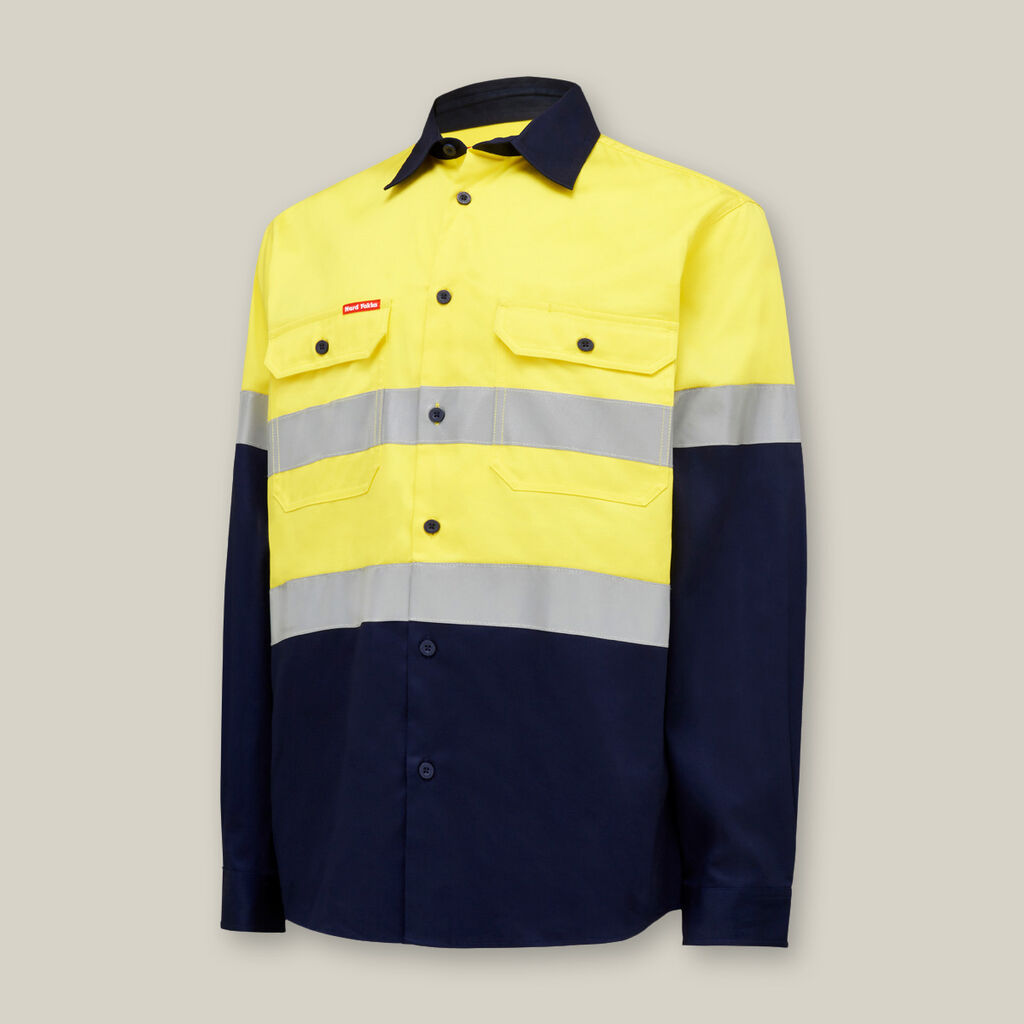 Hard Yakka Core Hi-Vis 2-Tone Cotton Drill Shirts