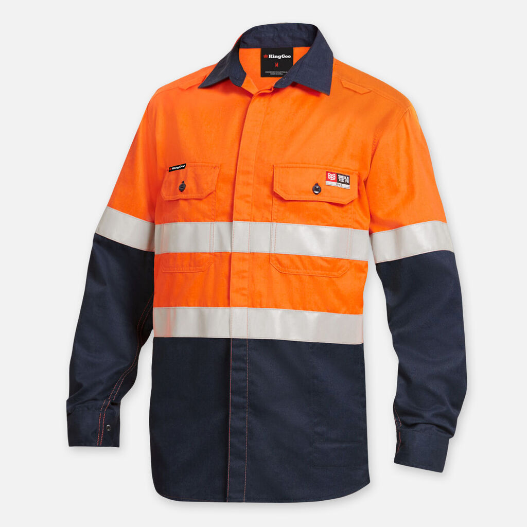 KingGee Shieldtec Lenzing Fr Hi-Vis Spliced Open Shirts