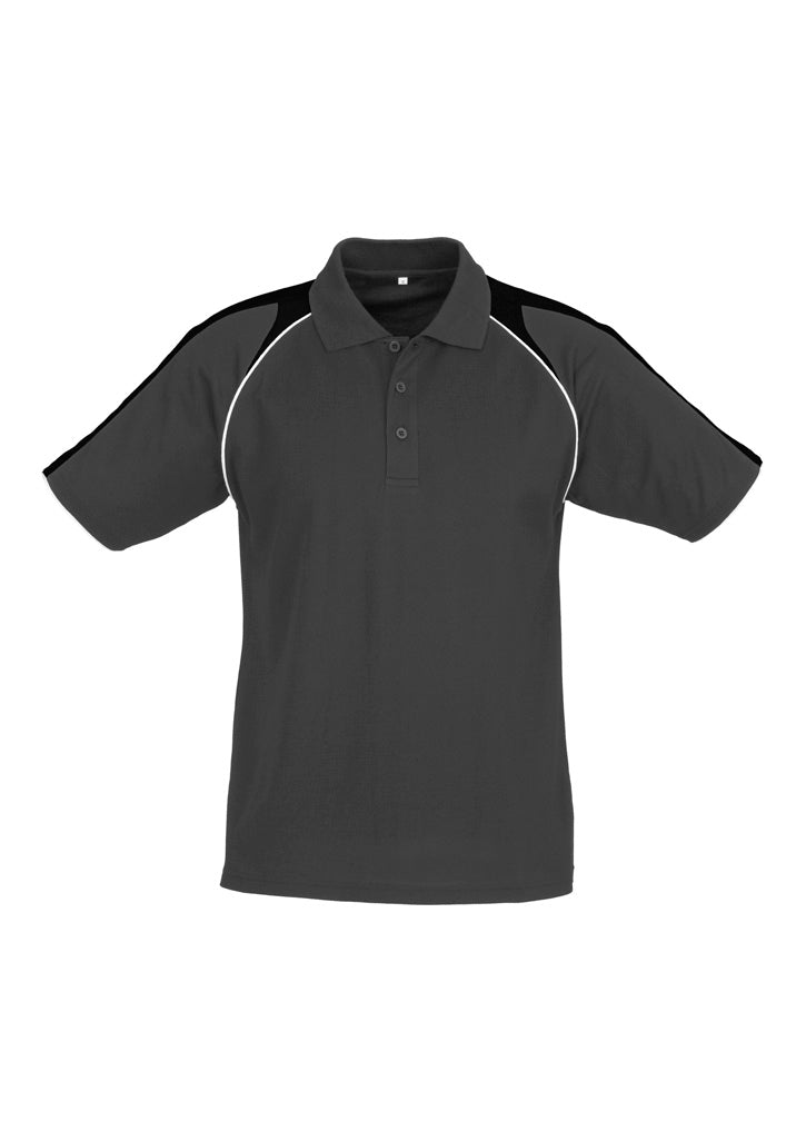 Image depicting a man in a Velocity Moisture Wicking Men's Polo at a marathon.