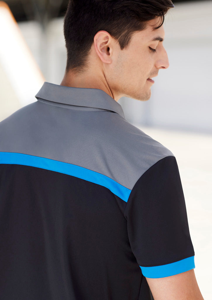 Panel Uniform Part Spark Contrast Panel Mens Polos | Cubic Uniforms Australia