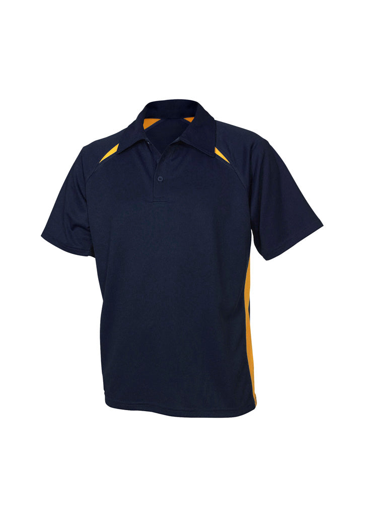 Image of a man in an Atlantic Polyester Mesh Knit Men's Polo during a casual outing.