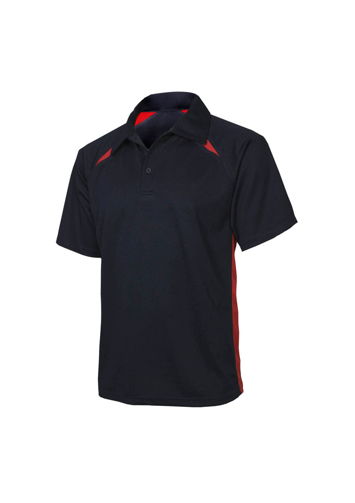 Image of a man in an Atlantic Polyester Mesh Knit Men's Polo during a casual outing.