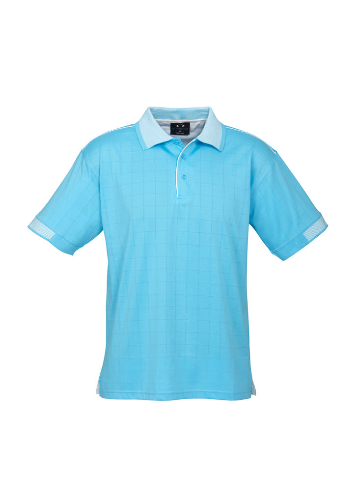 Image of a man wearing a Cole Self Check Fabric Men's Polo in a corporate setting.