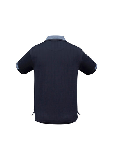 Image of a man wearing a Cole Self Check Fabric Men's Polo in a corporate setting.