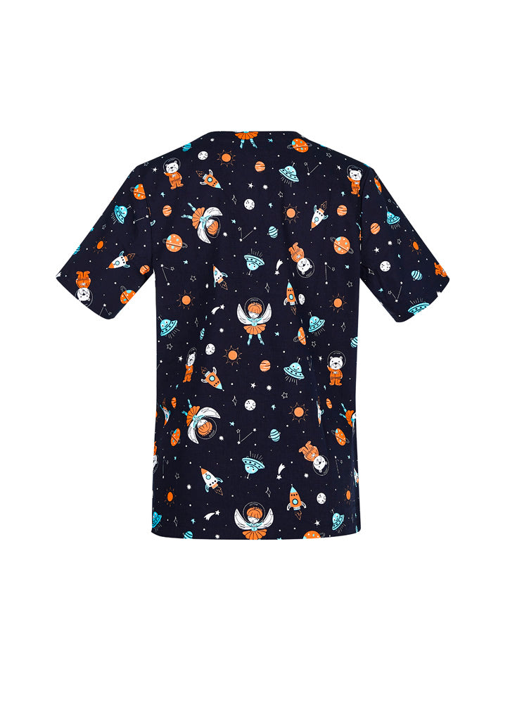Space Party Womens Scrub Top
