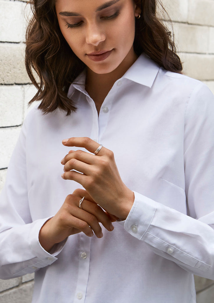 Oxford Weave Womens Long Sleeve Shirts