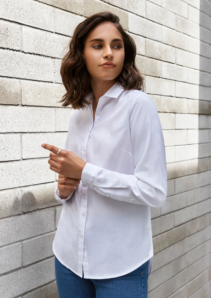 Oxford Weave Womens Long Sleeve Shirts
