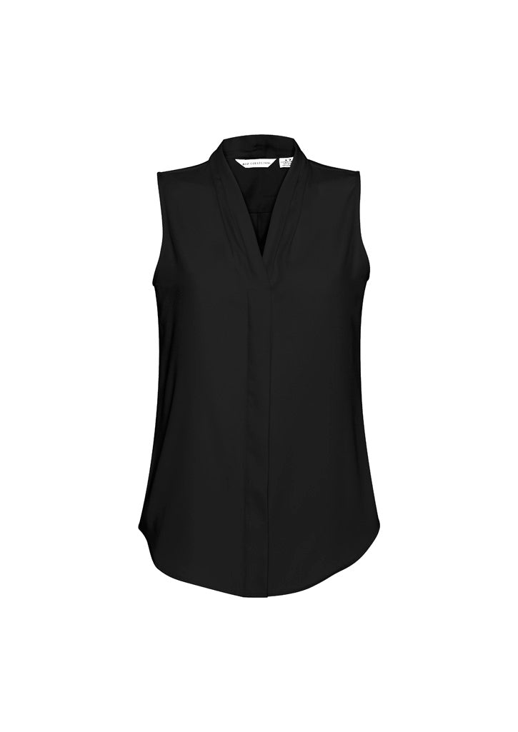Austin Shawl Collar Womens Sleeveless Blouses