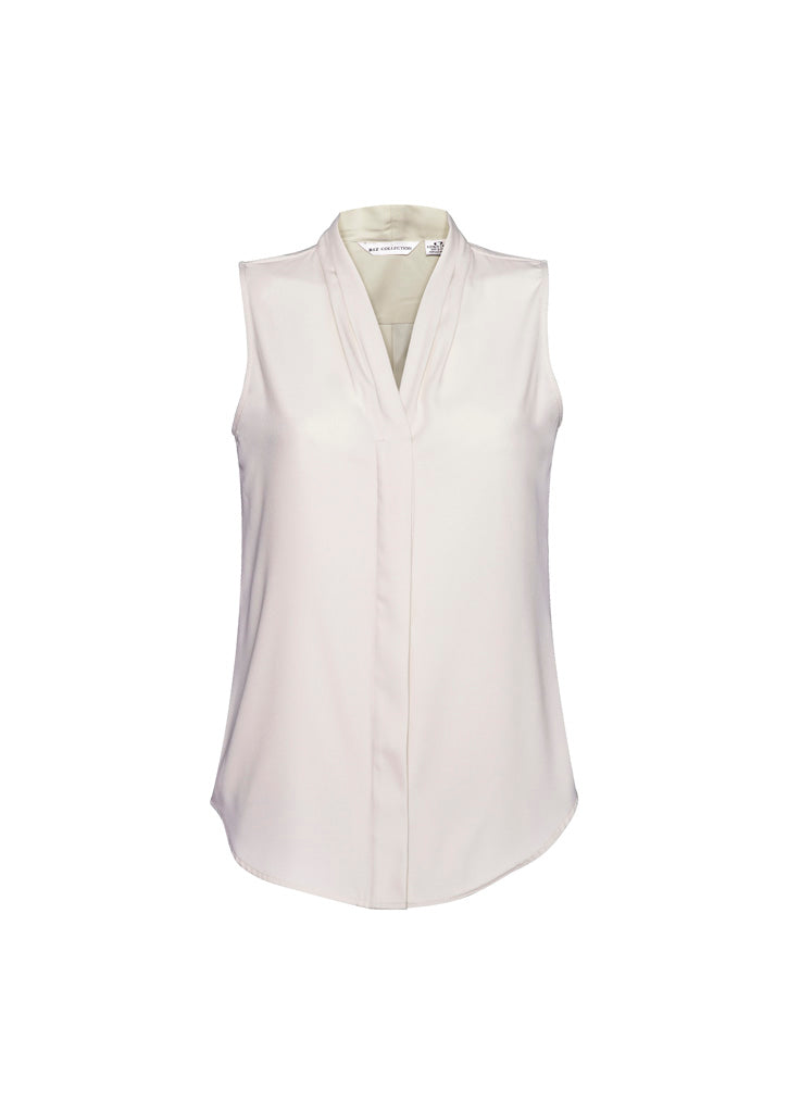 Austin Shawl Collar Womens Sleeveless Blouses