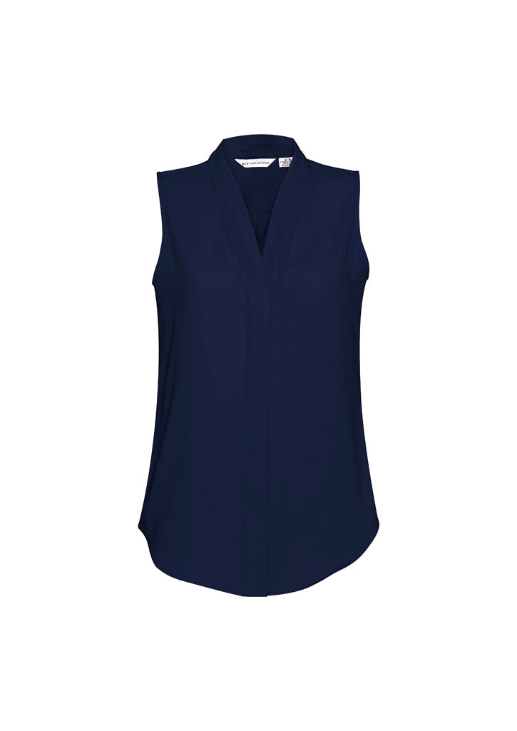 Austin Shawl Collar Womens Sleeveless Blouses
