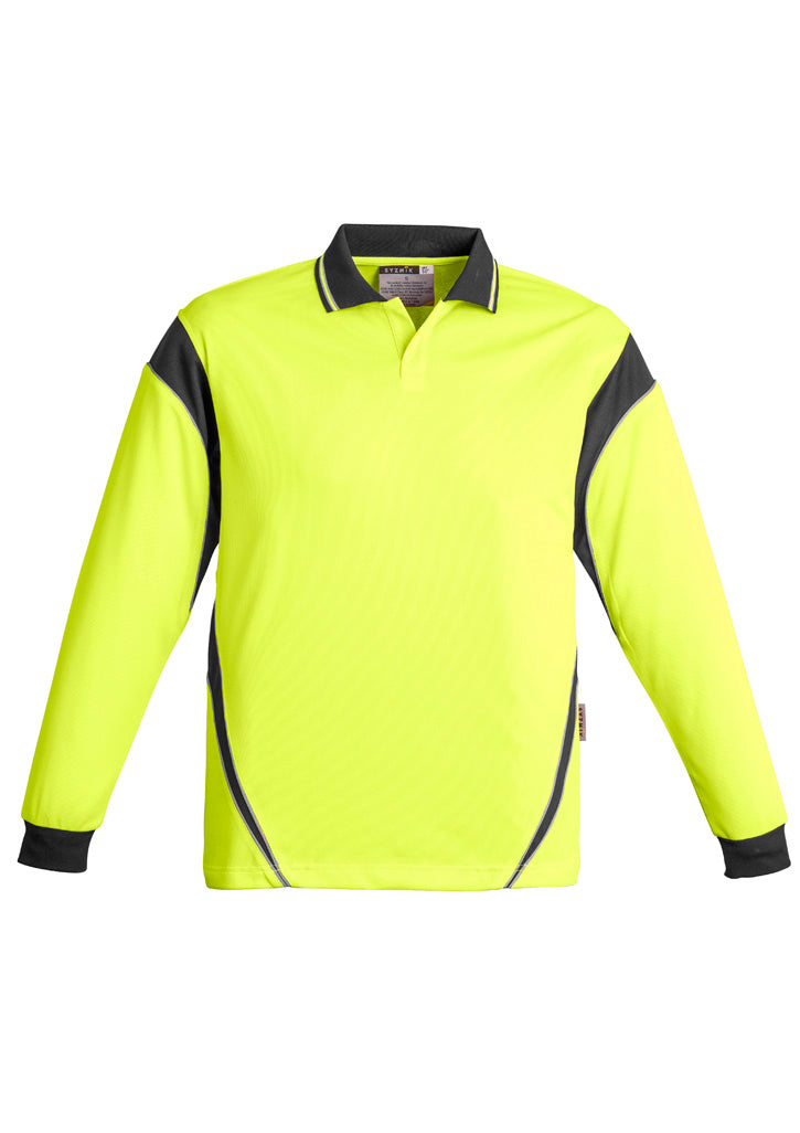 Mens Hi Vis Aztec L/S Polo