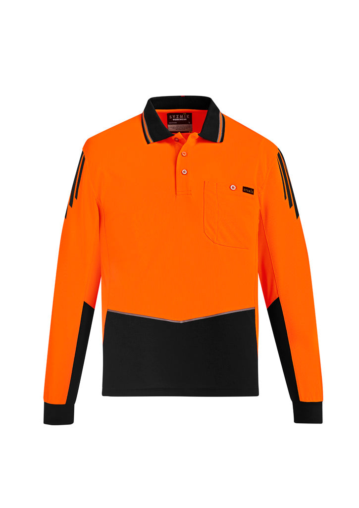 Mens Hi Vis Flux L/S Polo