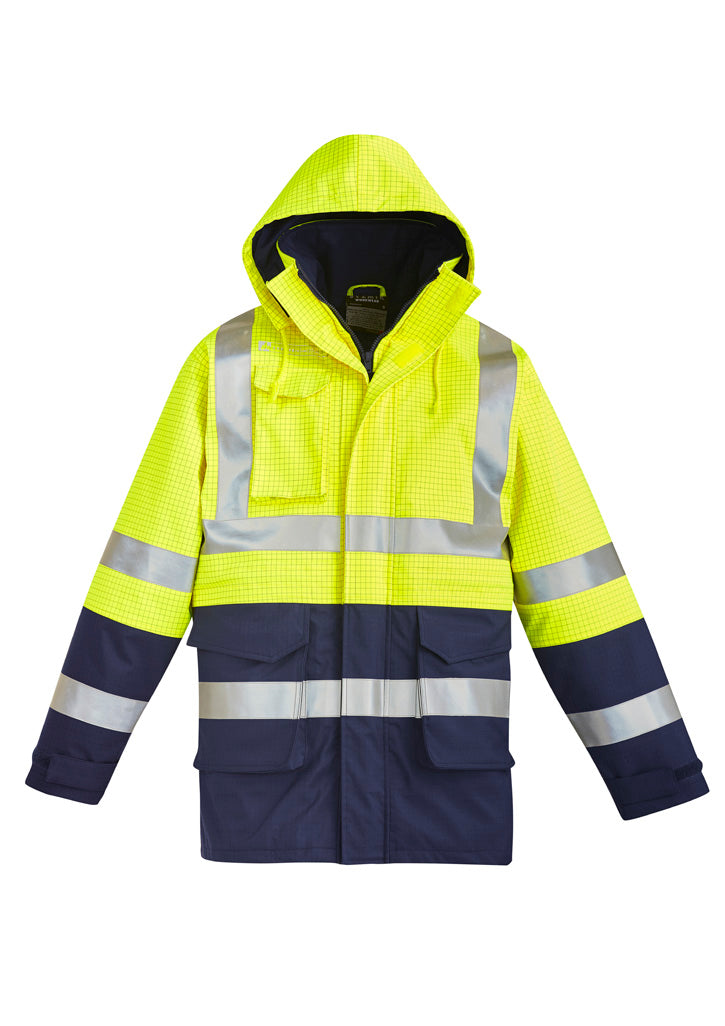 Mens Orange Flame Arc Rated Anti-Static Waterproof Jacket