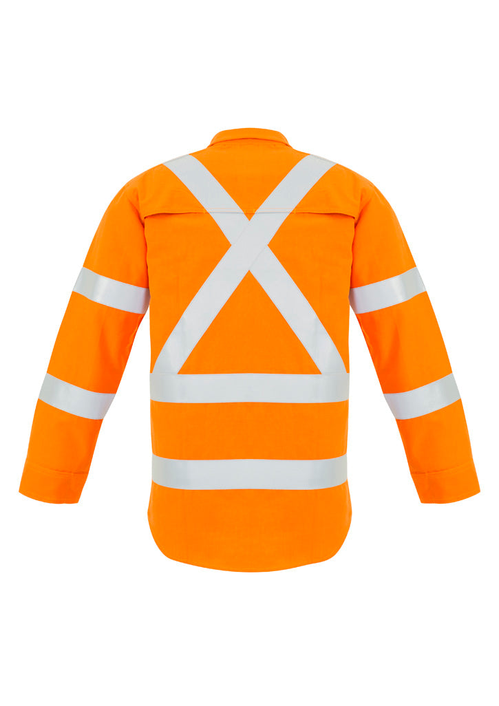 Mens Red Flame Hi Vis X Back Shirt