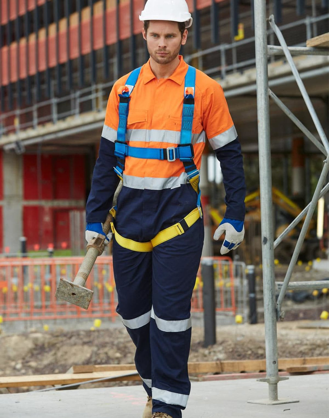 Hi-Vis Men's Light Cotton Coverall with Tape