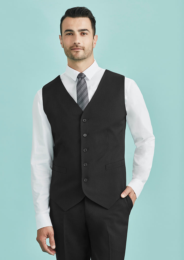 Mens Peaked Vest with Knitted Back