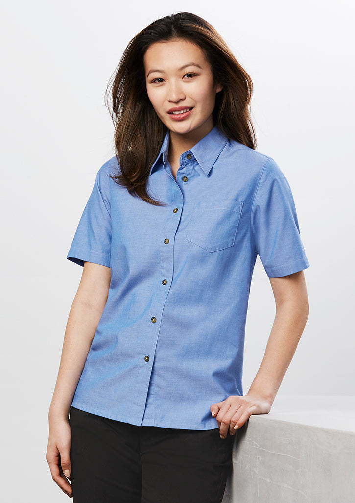 Wrinkle Free Chambray Womens S/S Shirt