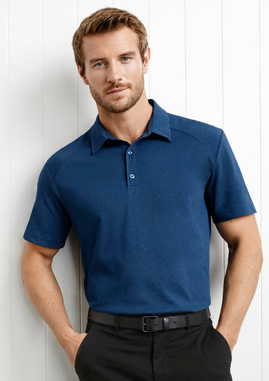 Image of a man wearing a Crest Cotton-Rich Men's Polo at a golf course.