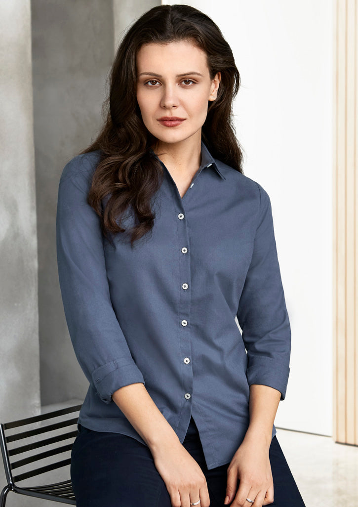 Oxford Weave Womens Long Sleeve Shirts