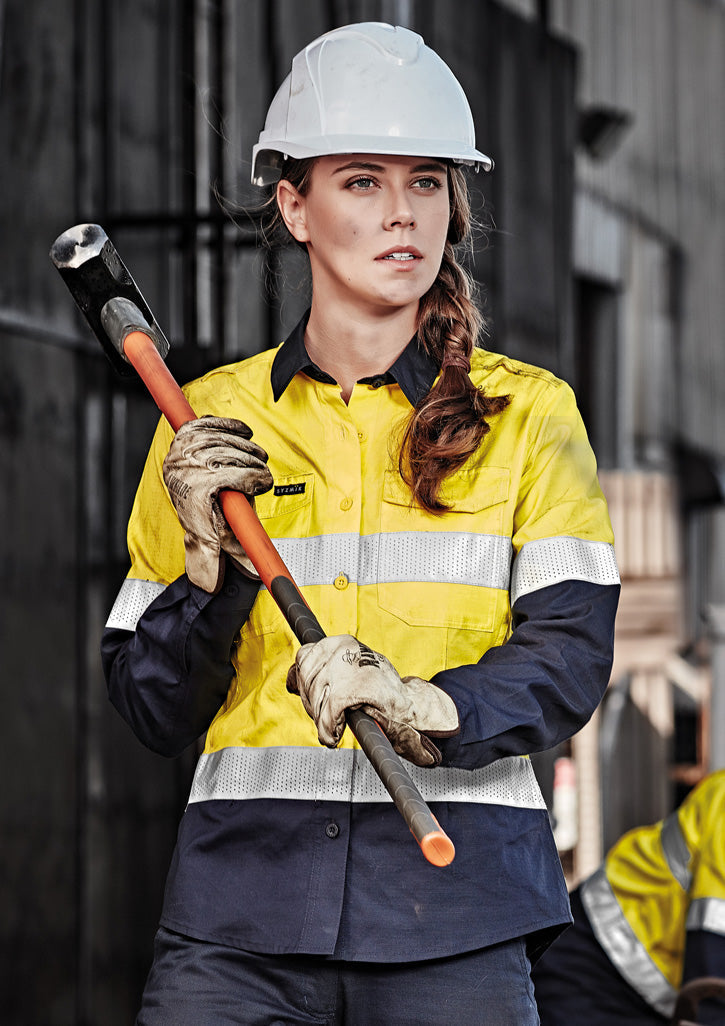 Womens Rugged Cooling Hi Vis Taped L/S Shirt
