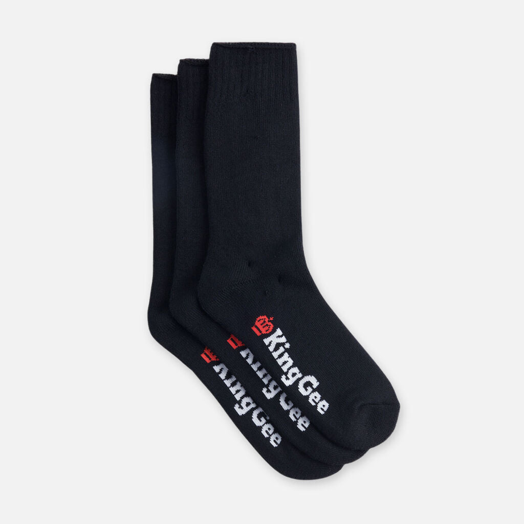 KingGee Men's Bamboo 3-Pack Work Socks