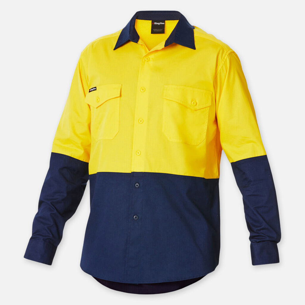 KingGee Workcool 2 Hi-Vis 2Tone L/S Drill Work Shirts