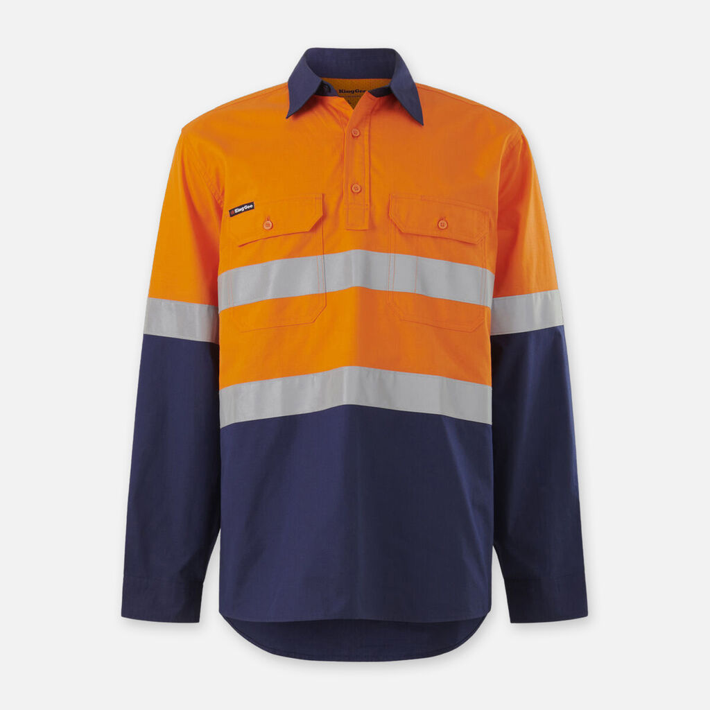 KingGee Workcool Vented Closed Front Spliced Shirts L/S