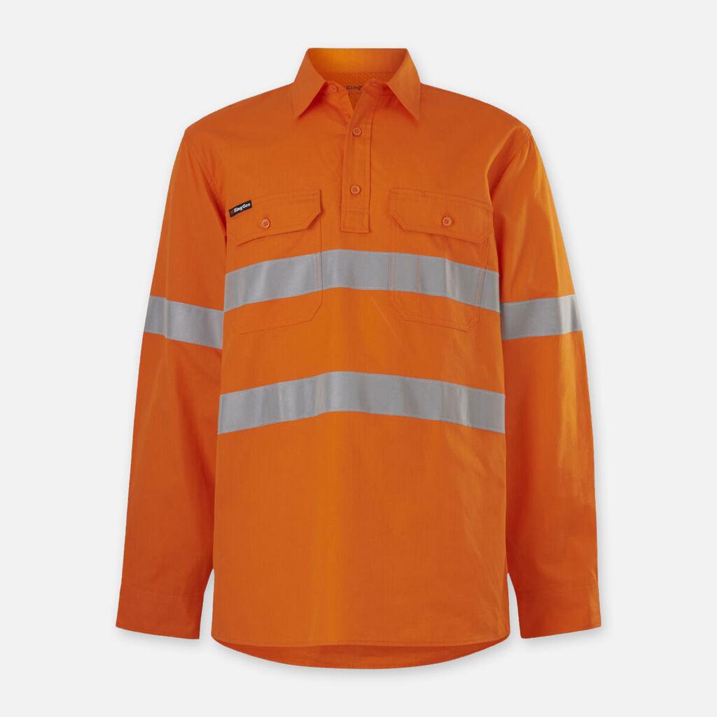 KingGee Workcool Closed Front Shirts Taped L/S