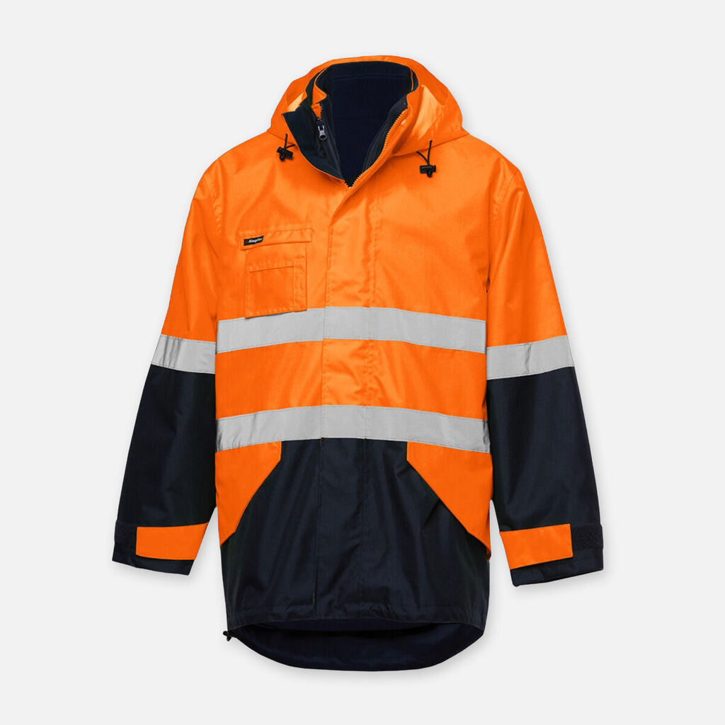 King Gee Originals 4 In 1 Waterproof Hi-Vis Jackets