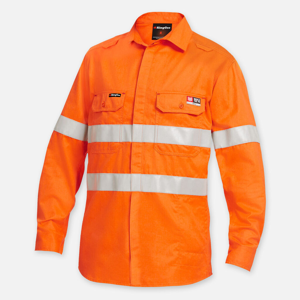 KingGee Shieldtec Lenzing Fr Hi-Vis Spliced Taped Shirts