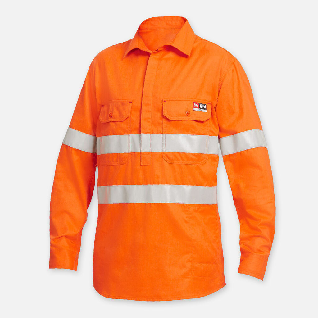 KingGee Shieldtec Fr Hi Vis Closed Front Taped Shirts